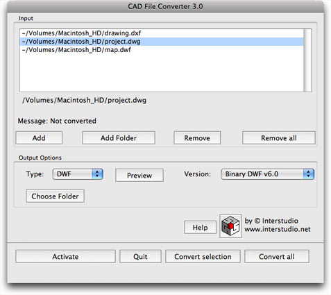 Screenshot of CAD File Converter M 3.0