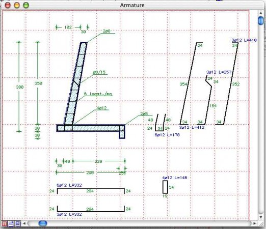 Armature di un muro con taglione